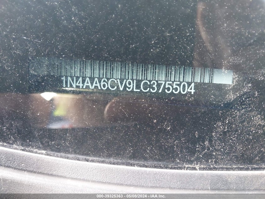 2020 NISSAN MAXIMA SV XTRONIC CVT - 1N4AA6CV9LC375504