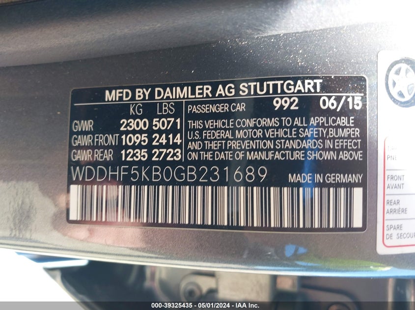 2016 MERCEDES-BENZ E 350 - WDDHF5KB0GB231689