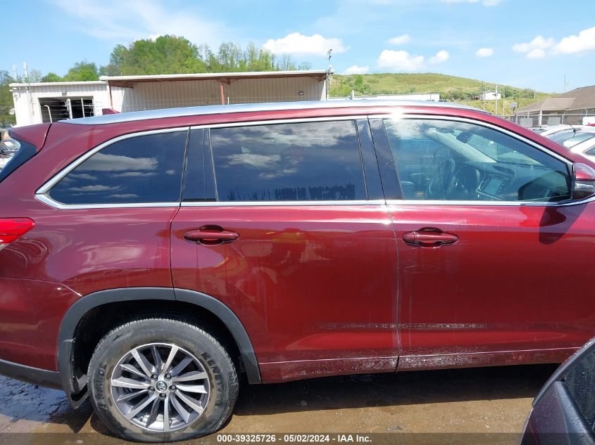 2018 Toyota Highlander Xle VIN: 5TDJZRFHXJS805160 Lot: 39325726