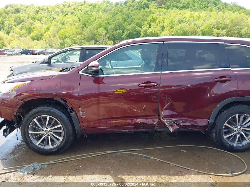 2018 Toyota Highlander Xle VIN: 5TDJZRFHXJS805160 Lot: 39325726