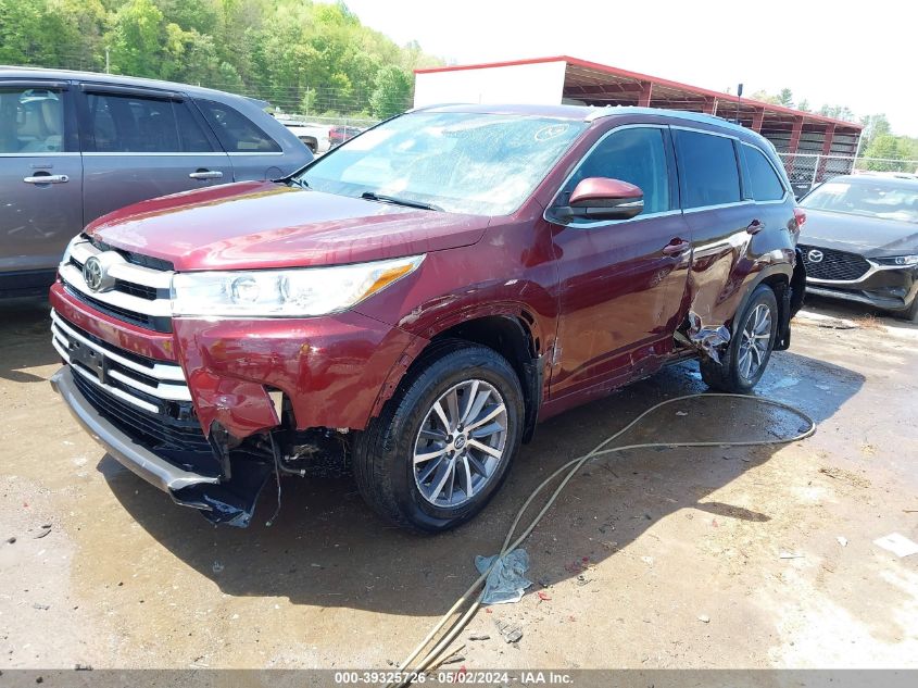 2018 Toyota Highlander Xle VIN: 5TDJZRFHXJS805160 Lot: 39325726