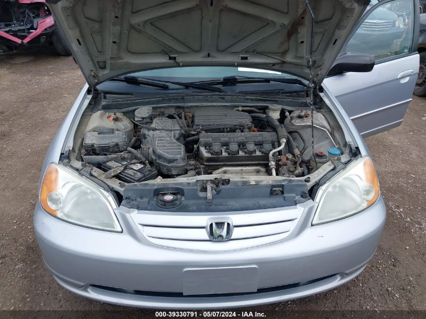 2003 Honda Civic Lx VIN: 1HGES16623L021244 Lot: 39330791