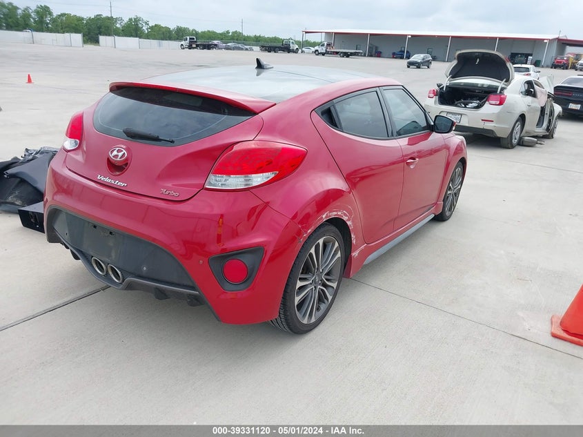 2016 Hyundai Veloster Turbo VIN: KMHTC6AEXGU295009 Lot: 39331120