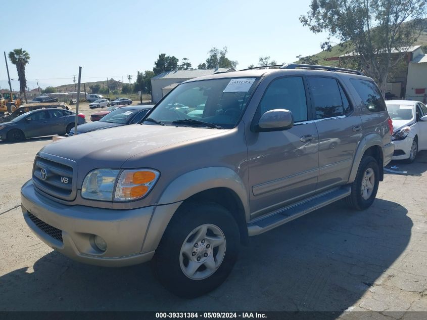 2002 Toyota Sequoia Sr5 V8 VIN: 5TDZT34A42S089445 Lot: 39331384