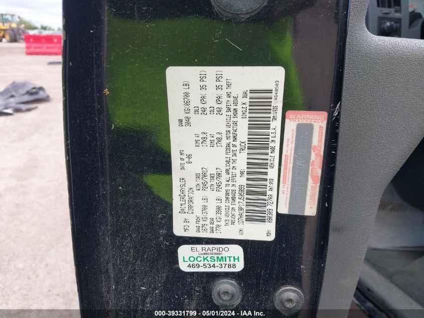 2007 Dodge Ram 1500 Slt VIN: 1D7HA18P17J505899 Lot: 39331799