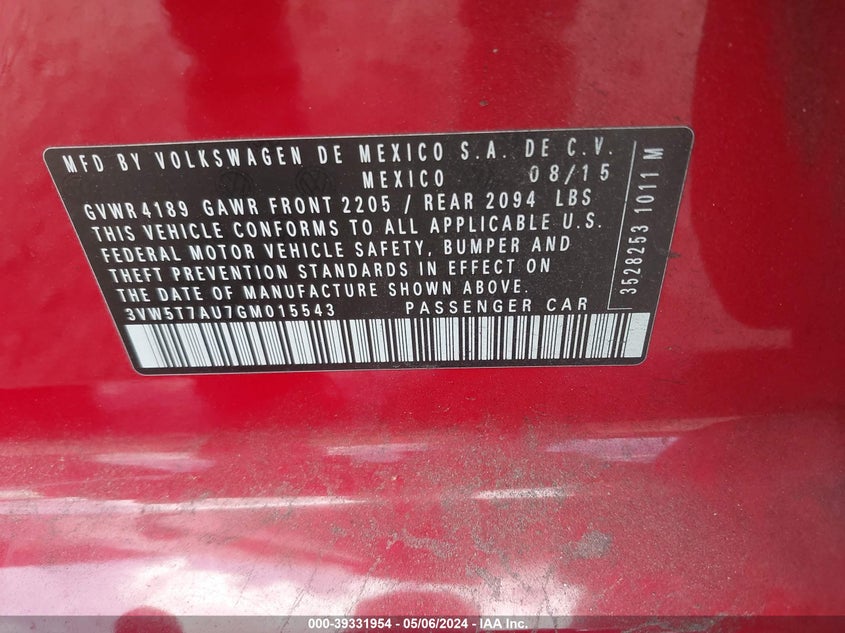 2016 VOLKSWAGEN GOLF GTI S 4-DOOR - 3VW5T7AU7GM015543