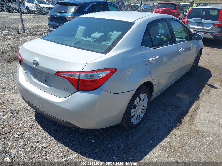 2015 Toyota Corolla Le VIN: 2T1BURHE4FC411191 Lot: 39332018