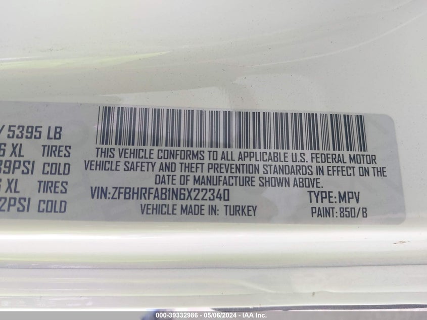 2022 RAM PROMASTER CITY CARGO VAN - ZFBHRFAB1N6X22340