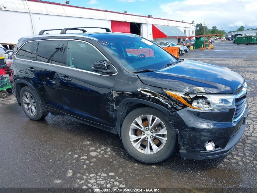 2015 Toyota Highlander Xle V6 VIN: 5TDJKRFH4FS162087 Lot: 39333017