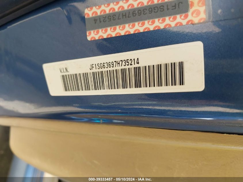 2007 Subaru Forester 2.5X VIN: JF1SG63697H735214 Lot: 39333457