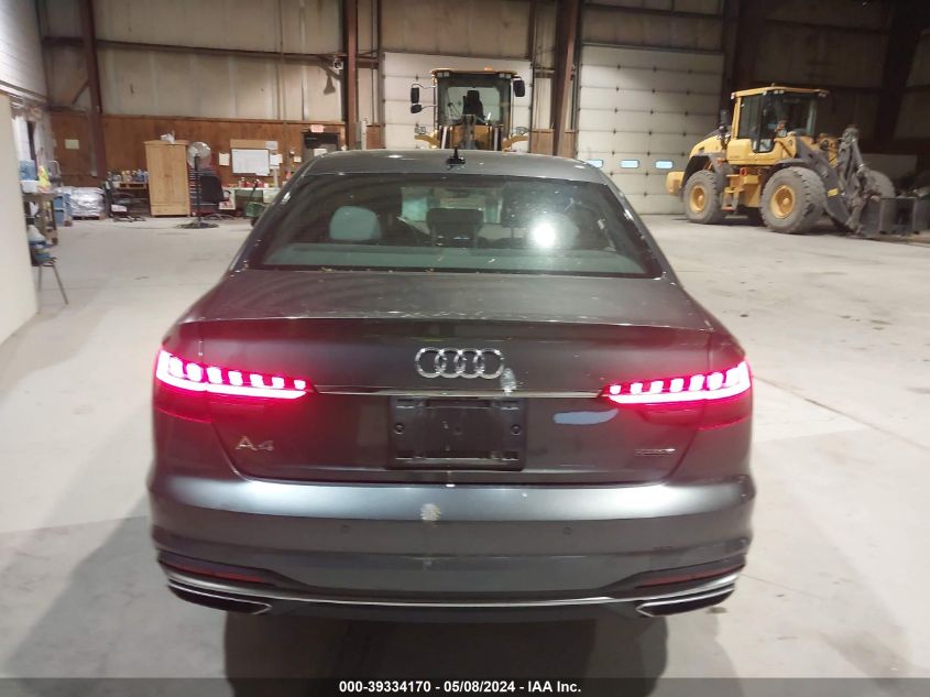 2021 Audi A4 Premium 45 Tfsi S Line Quattro S Tronic VIN: WAUDAAF40MA049422 Lot: 39334170