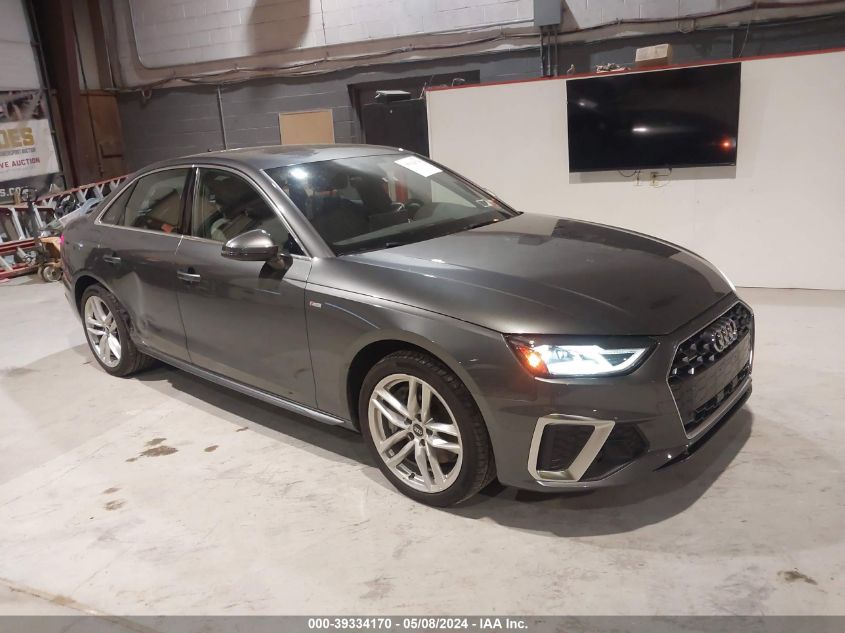 2021 Audi A4 Premium 45 Tfsi S Line Quattro S Tronic VIN: WAUDAAF40MA049422 Lot: 39334170