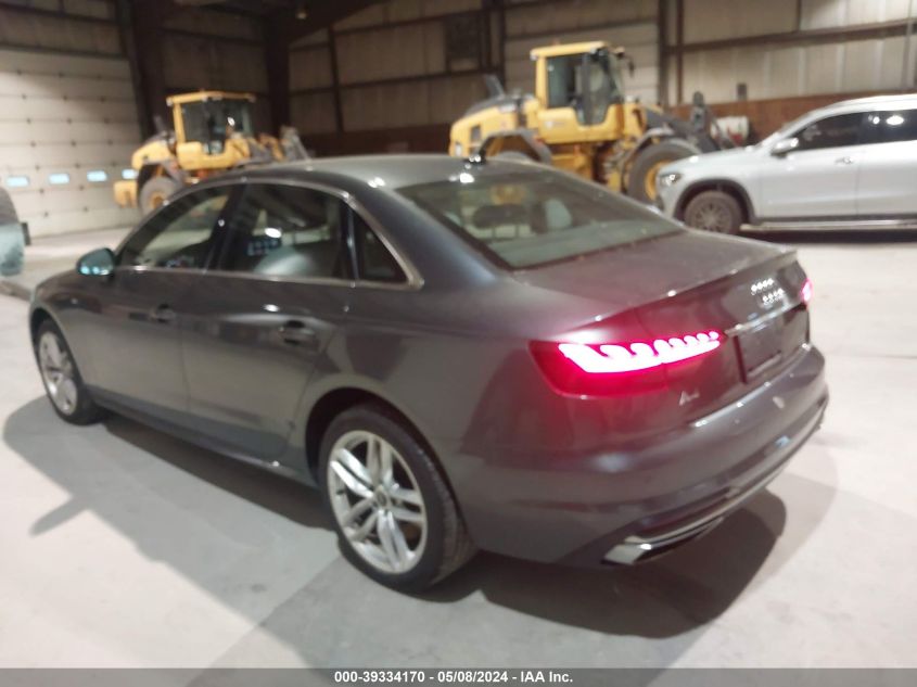 2021 Audi A4 Premium 45 Tfsi S Line Quattro S Tronic VIN: WAUDAAF40MA049422 Lot: 39334170