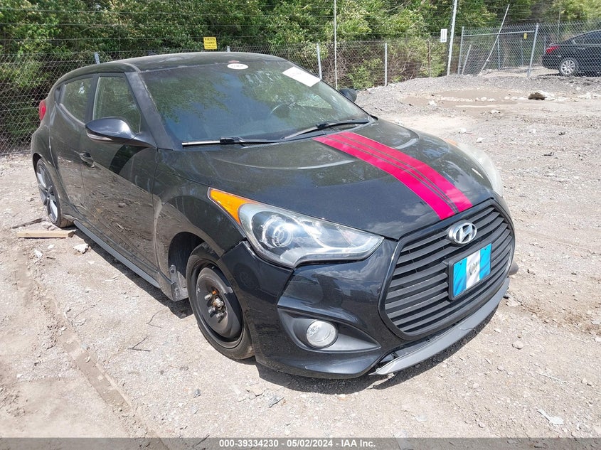 2013 Hyundai Veloster Turbo W/Black VIN: KMHTC6AE4DU169966 Lot: 39334230