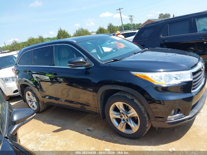 2014 Toyota Highlander Limited V6 VIN: 5TDDKRFH8ES055734 Lot: 39334438