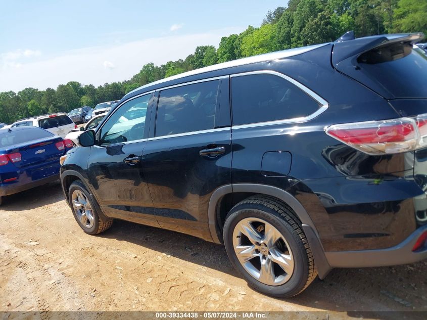 2014 Toyota Highlander Limited V6 VIN: 5TDDKRFH8ES055734 Lot: 39334438