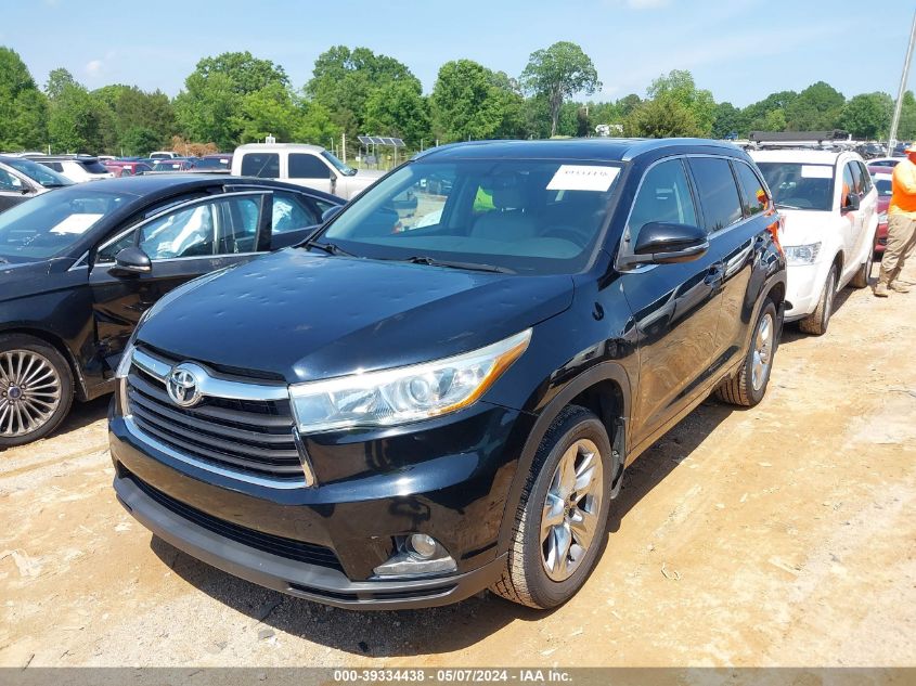 2014 Toyota Highlander Limited V6 VIN: 5TDDKRFH8ES055734 Lot: 39334438