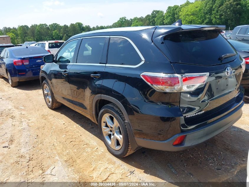 2014 Toyota Highlander Limited V6 VIN: 5TDDKRFH8ES055734 Lot: 39334438