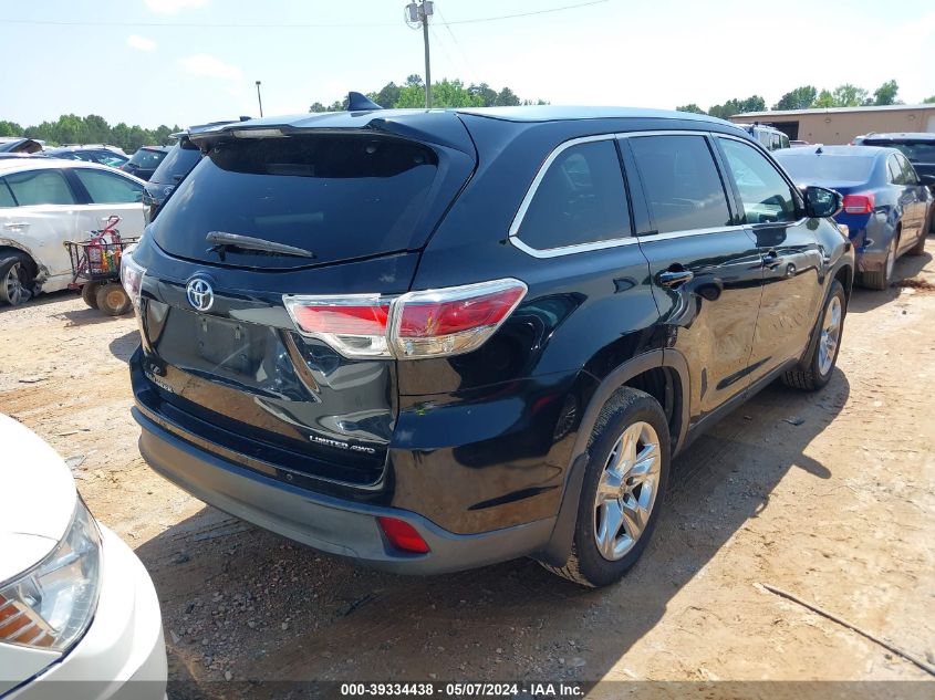 2014 Toyota Highlander Limited V6 VIN: 5TDDKRFH8ES055734 Lot: 39334438