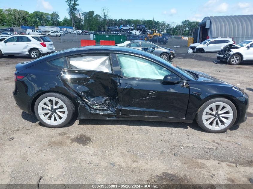 2021 Tesla Model 3 Standard Range Plus Rear-Wheel Drive VIN: 5YJ3E1EA2MF048807 Lot: 39335001