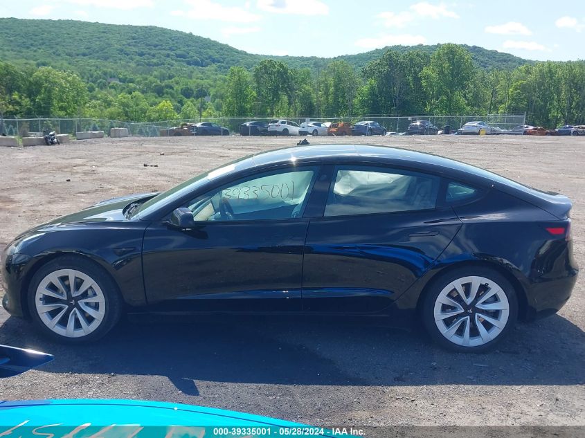 2021 Tesla Model 3 Standard Range Plus Rear-Wheel Drive VIN: 5YJ3E1EA2MF048807 Lot: 39335001