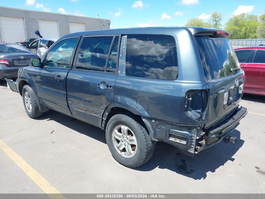 2005 Honda Pilot Ex-L VIN: 5FNYF18525B042203 Lot: 39335290