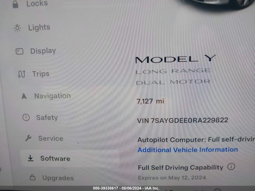 2024 TESLA MODEL Y LONG RANGE DUAL MOTOR ALL-WHEEL DRIVE - 7SAYGDEE0RA229822