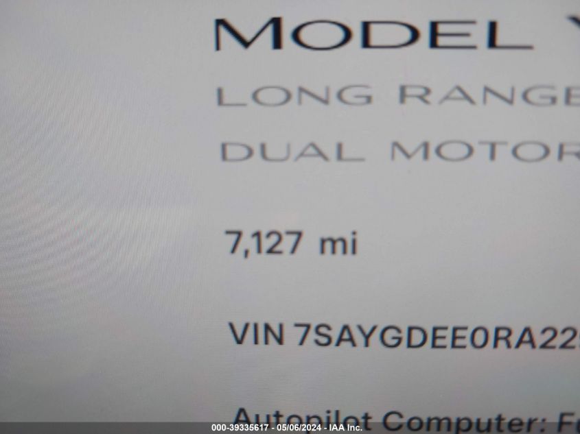 2024 TESLA MODEL Y LONG RANGE DUAL MOTOR ALL-WHEEL DRIVE - 7SAYGDEE0RA229822