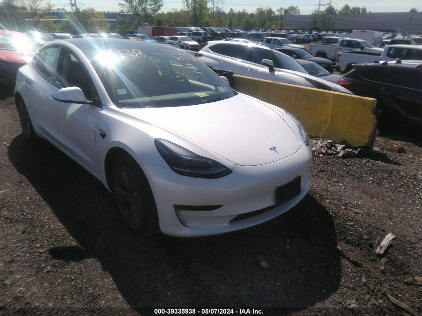 2022 Tesla Model 3 Rear-Wheel Drive VIN: 5YJ3E1EA5NF318291 Lot: 39335938