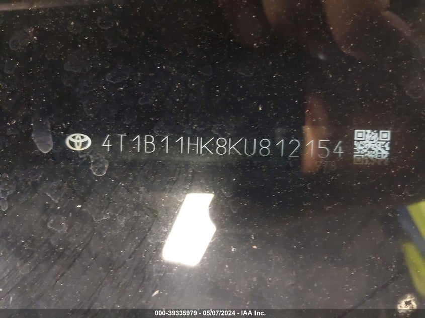 2019 TOYOTA CAMRY LE - 4T1B11HK8KU812154