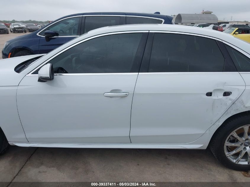 2020 Audi A4 Premium 40 Tfsi Front-Wheel Drive S Tronic VIN: WAUGMAF42LA051465 Lot: 39337411