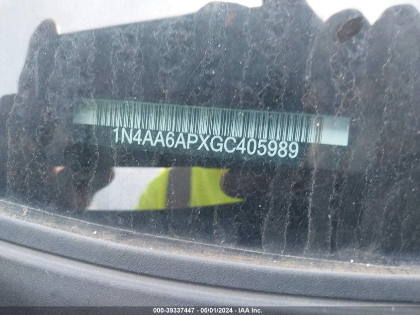 2016 Nissan Maxima 3.5 Sr VIN: 1N4AA6APXGC405989 Lot: 39337447