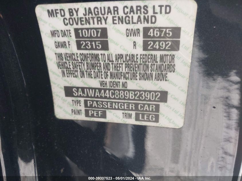 SAJWA44C889B23902 | 2008 JAGUAR XKR