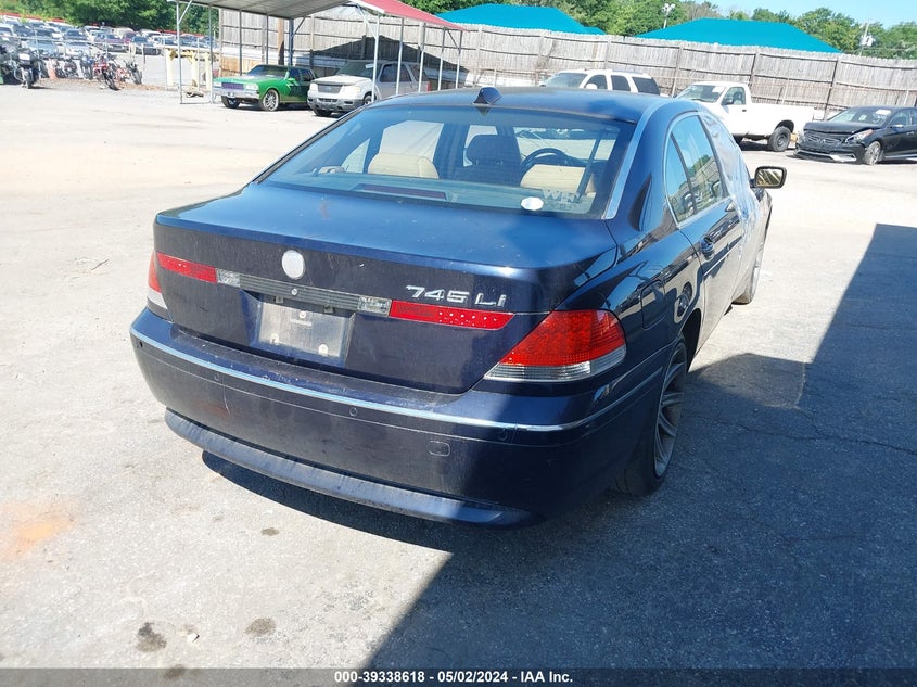 2004 BMW 745Li VIN: WBAGN63514DS54810 Lot: 39338618