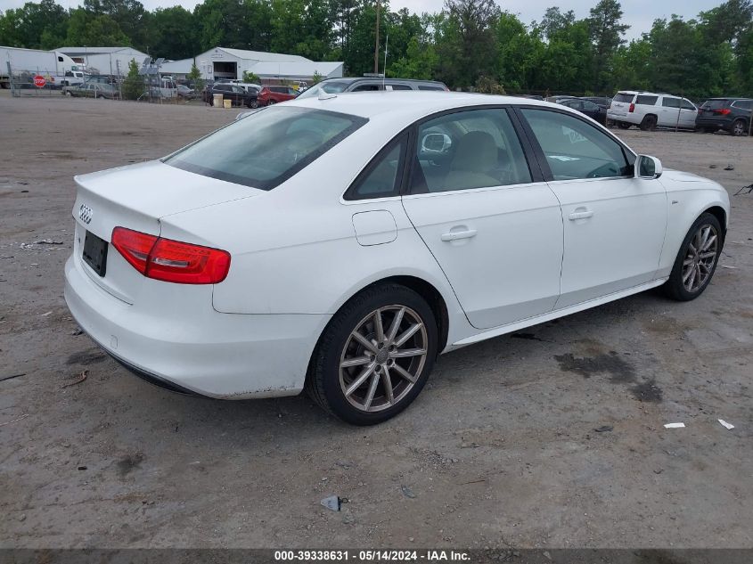 2014 Audi A4 2.0T Premium VIN: WAUEFAFL0EN023376 Lot: 39338631