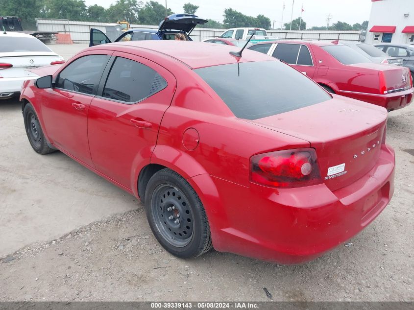 2013 Dodge Avenger Se VIN: 1C3CDZAB5DN541550 Lot: 39339143