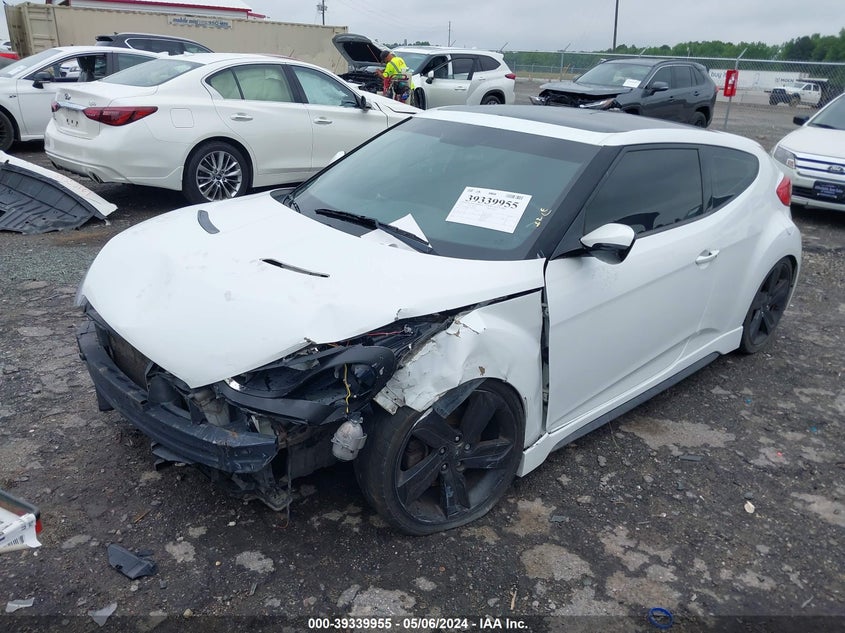 2014 Hyundai Veloster Turbo W/Black VIN: KMHTC6AE5EU208839 Lot: 39339955