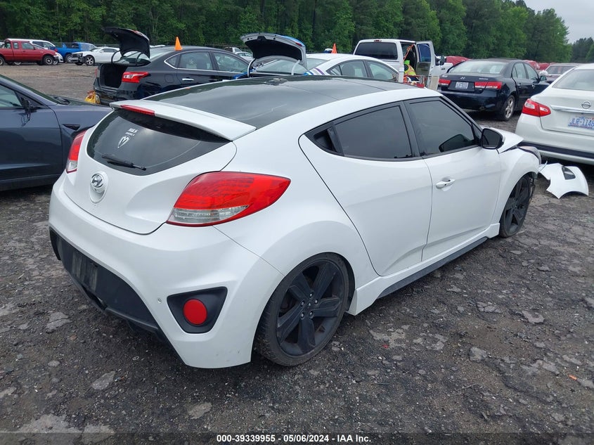 2014 Hyundai Veloster Turbo W/Black VIN: KMHTC6AE5EU208839 Lot: 39339955
