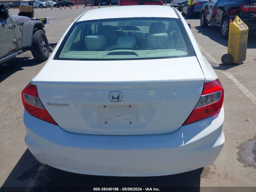 2012 Honda Civic Lx VIN: 19XFB2F54CE380457 Lot: 39340196