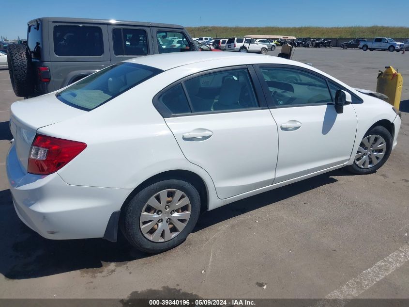 2012 Honda Civic Lx VIN: 19XFB2F54CE380457 Lot: 39340196