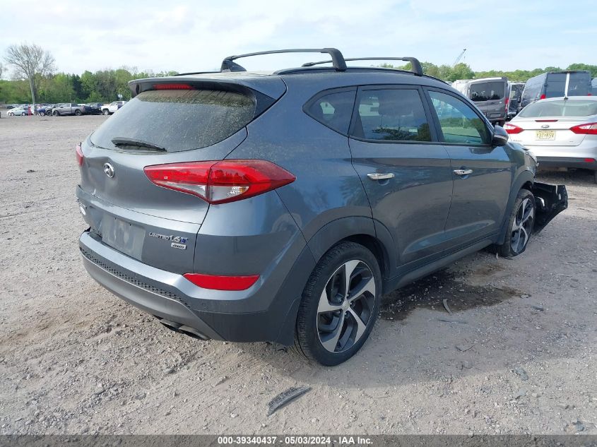 2016 Hyundai Tucson Limited VIN: KM8J3CA24GU179574 Lot: 39340437