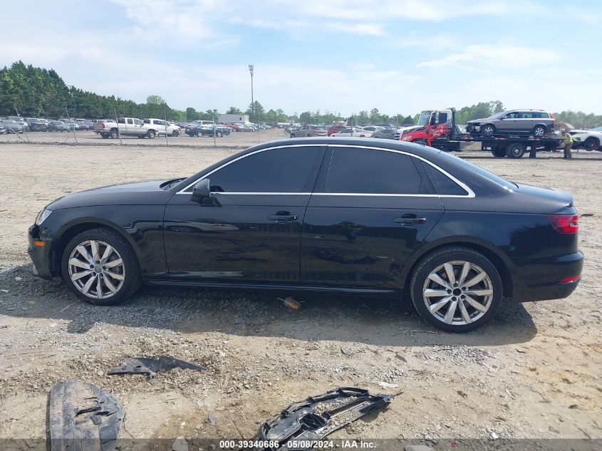 2018 Audi A4 2.0T Premium/2.0T Tech Premium VIN: WAUENAF40JN014411 Lot: 39340686