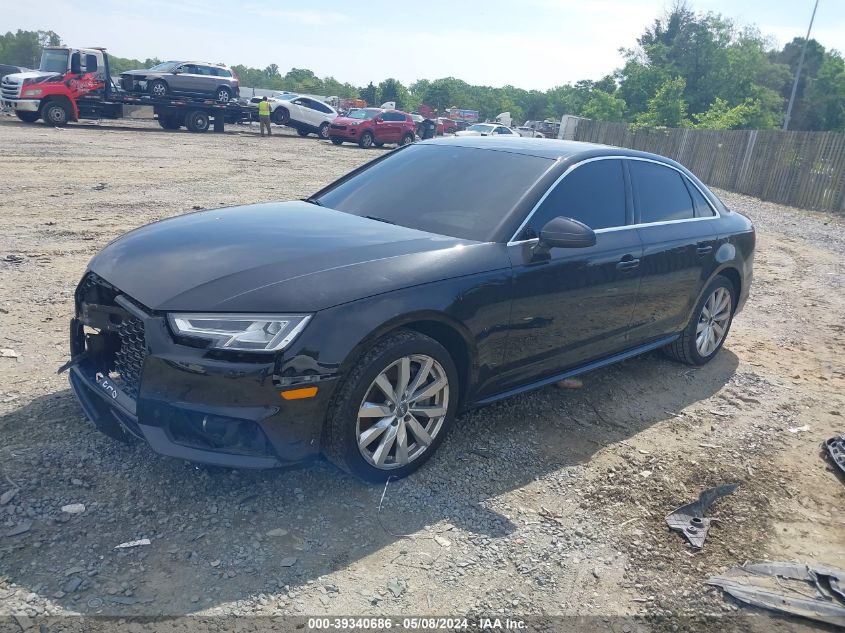 2018 Audi A4 2.0T Premium/2.0T Tech Premium VIN: WAUENAF40JN014411 Lot: 39340686