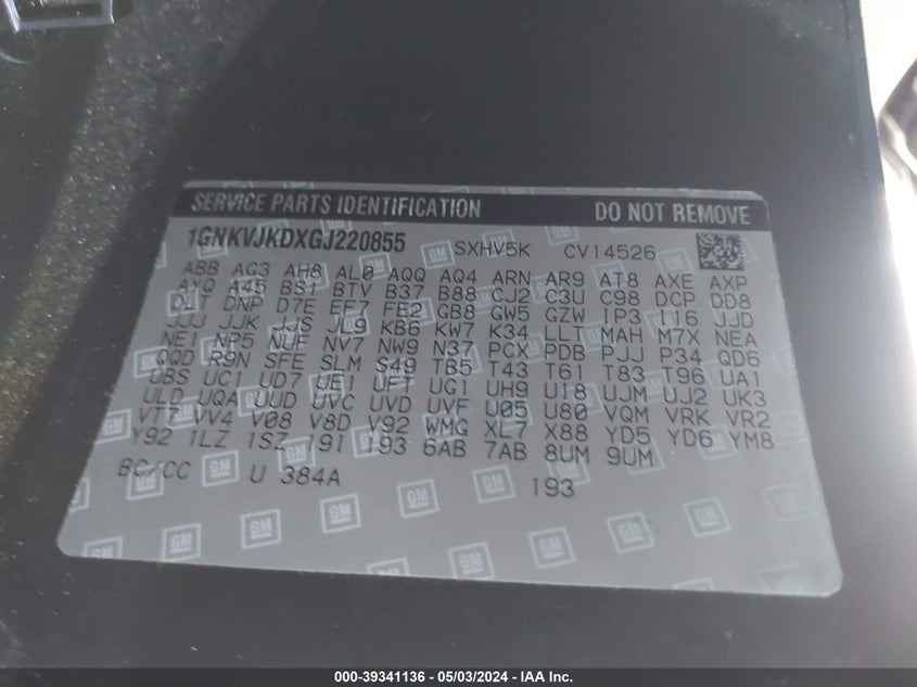 2016 CHEVROLET TRAVERSE LTZ - 1GNKVJKDXGJ220855