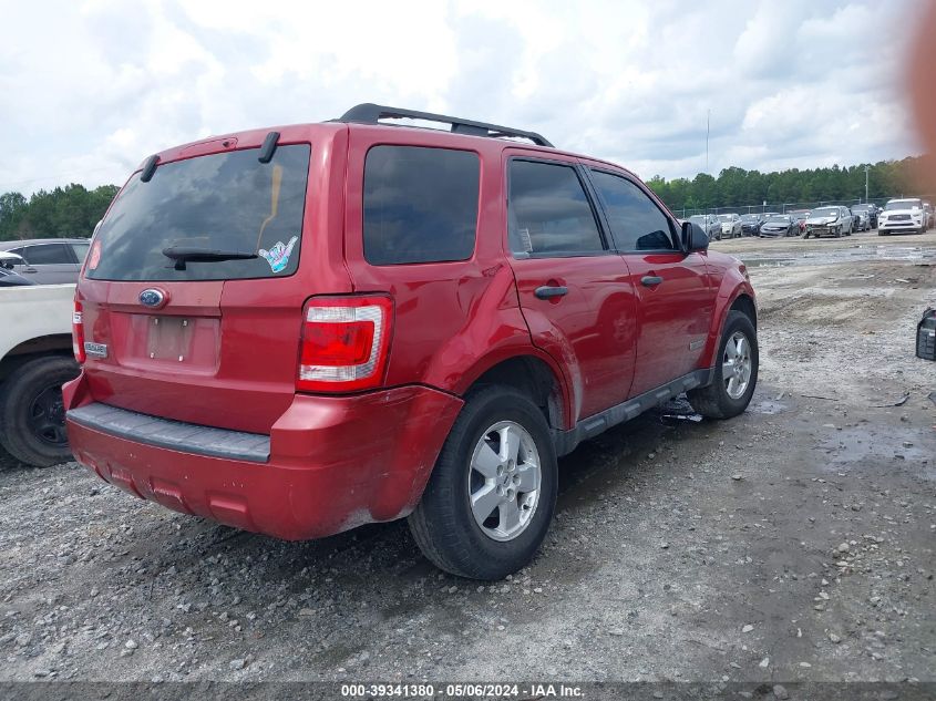 2008 Ford Escape Xls/Xls Manual VIN: 1FMCU02Z78KC24911 Lot: 39341380