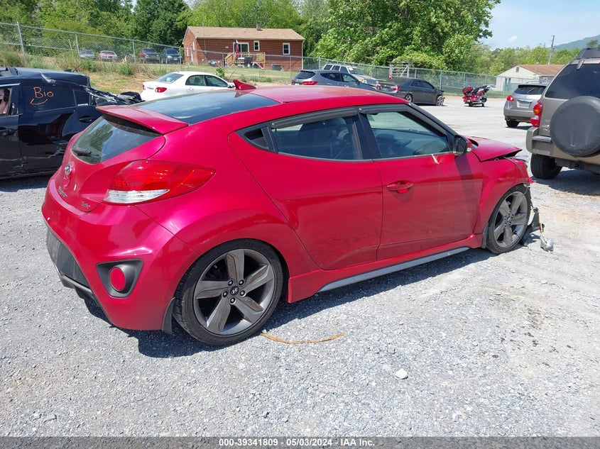 2014 Hyundai Veloster Turbo W/Black VIN: KMHTC6AE9EU199336 Lot: 39341809