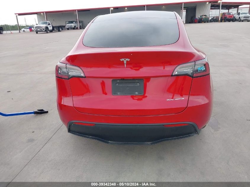 2020 Tesla Model Y Long Range Dual Motor All-Wheel Drive VIN: 5YJYGDEE6LF008264 Lot: 39342348