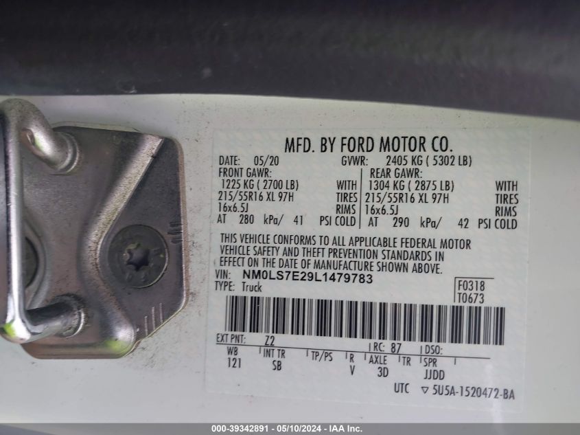 NM0LS7E29L1479783 2020 Ford Transit Connect Xl