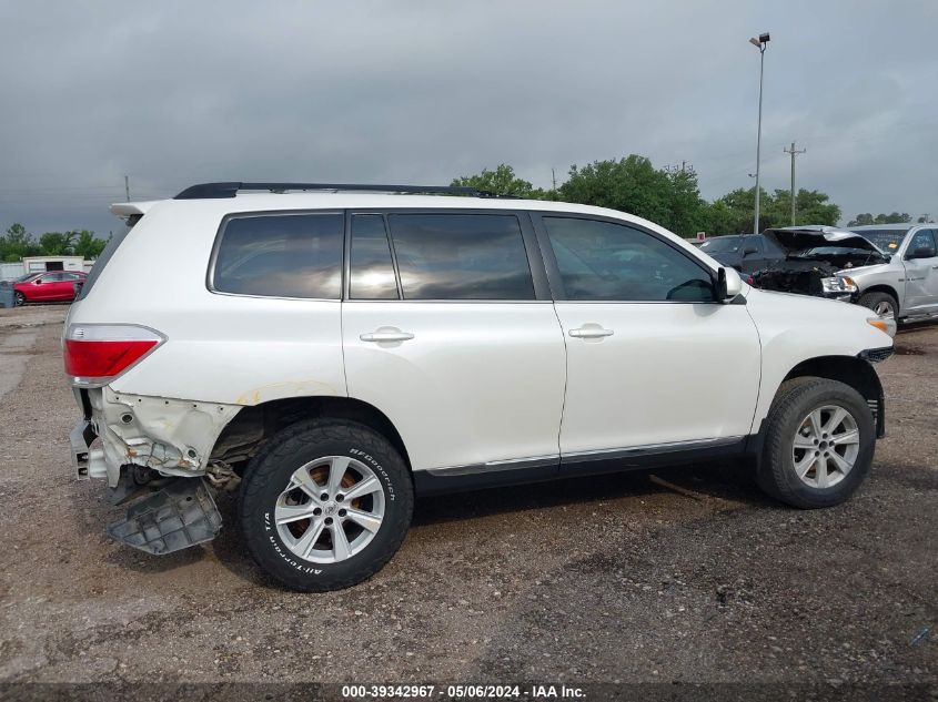 2013 Toyota Highlander Base V6 VIN: 5TDZK3EH8DS122318 Lot: 39342967