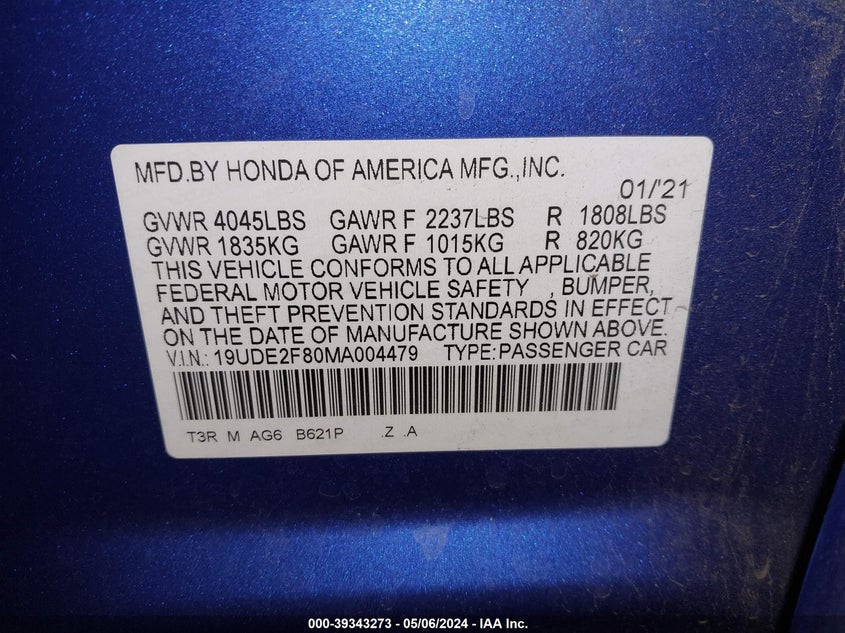 2021 ACURA ILX PREMIUM   A-SPEC PACKAGES/TECHNOLOGY   A-SPEC PACKAGES - 19UDE2F80MA004479